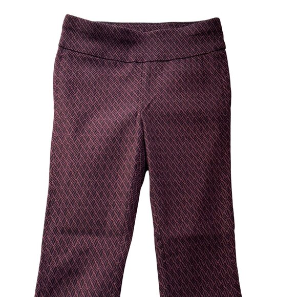 NY & Co 7th Avenue Design Skinny Dress Pants Women's Size Small Burgundy Stretch - Picture 8 of 9